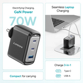 Ambrane 100w GaN Charger for Iphone & Android ,Macbook & Type-c Laptop